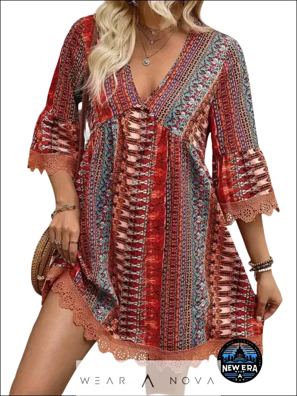 Sweet Bohemian Style  Dress Printed Fashion  Fashion 