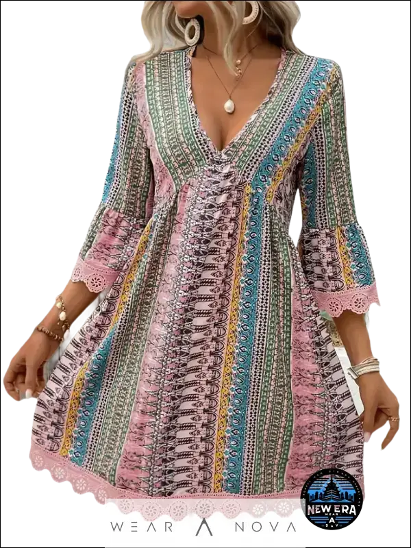 Sweet Bohemian Style  Dress Printed Fashion  Fashion 