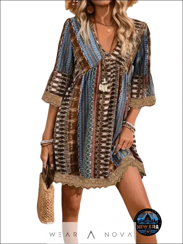 Sweet Bohemian Style  Dress Printed Fashion  Fashion 
