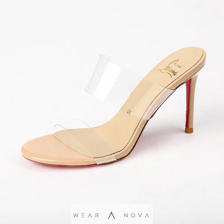 Transparent High Heels Women's Ankle-strap Stilettos Sandals  Shoes 