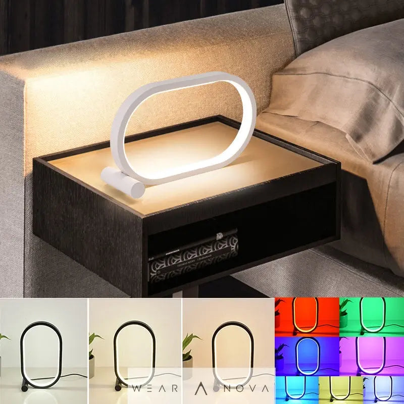 Usb Plug-In Lamp Oval Acrylic Lamp Touch Control Dimmable Modern Simple Creative Night Lamp Bedside Reading Lamp Desk Table Led - WearaNova