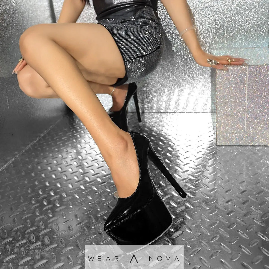 Ultra High Heel Stiletto Pointed Waterproof Platform High Heel Pumps  scarpe 