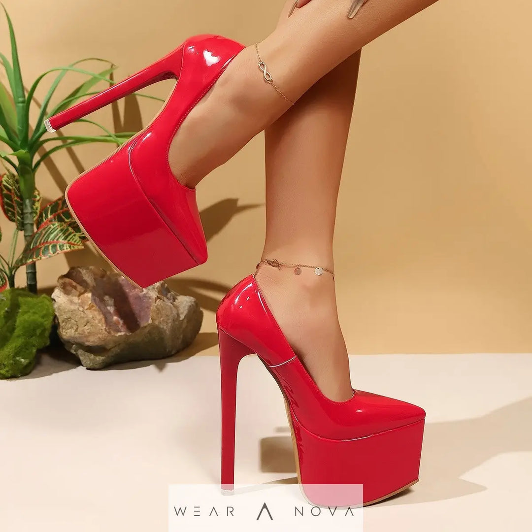 Ultra High Heel Stiletto Pointed Waterproof Platform High Heel Pumps  scarpe 