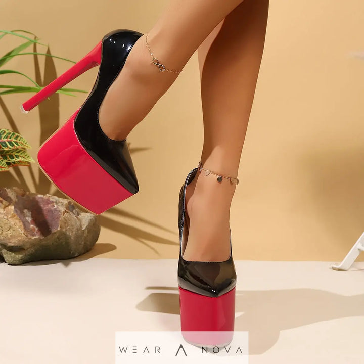 Ultra High Heel Stiletto Pointed Waterproof Platform High Heel Pumps  scarpe 
