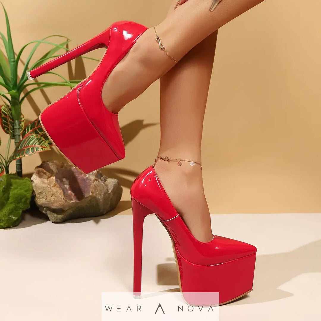 Ultra High Heel Stiletto Pointed Waterproof Platform High Heel Pumps  scarpe 