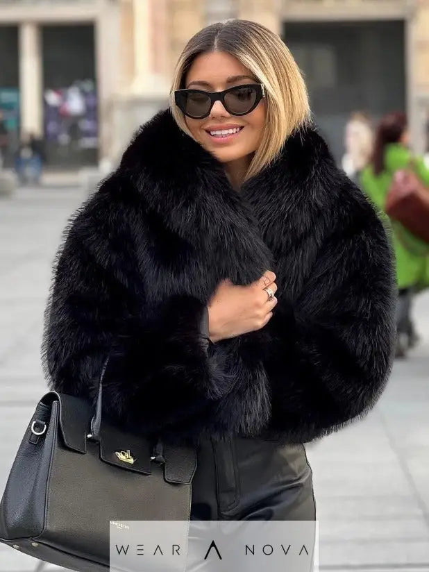 Winter coat Plush Coat Fashion Thicken Lapel Outwear Casual Long Sleeve Tops  Damenpelzmantel 