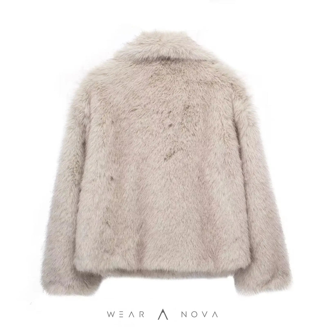 Winter coat Plush Coat Fashion Thicken Lapel Outwear Casual Long Sleeve Tops  Damenpelzmantel 