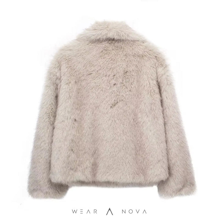 Winter coat Plush Coat Fashion Thicken Lapel Outwear Casual Long Sleeve Tops  Damenpelzmantel 