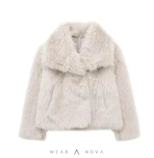 Winter coat Plush Coat Fashion Thicken Lapel Outwear Casual Long Sleeve Tops  Damenpelzmantel 