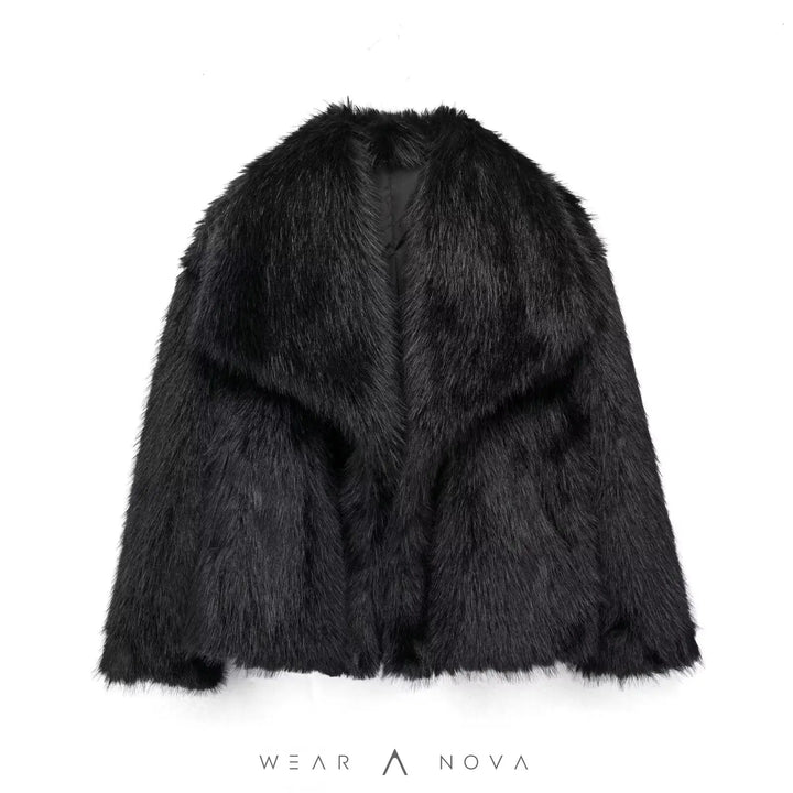 Winter coat Plush Coat Fashion Thicken Lapel Outwear Casual Long Sleeve Tops  Damenpelzmantel 