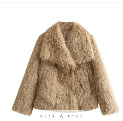Winter coat Plush Coat Fashion Thicken Lapel Outwear Casual Long Sleeve Tops  Damenpelzmantel 