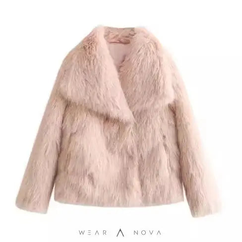 Winter coat Plush Coat Fashion Thicken Lapel Outwear Casual Long Sleeve Tops  Damenpelzmantel 