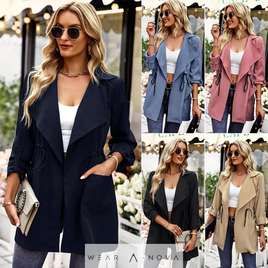 Women's Fashion Temperament Leisure Solid Color Coat Top  Jacket women 