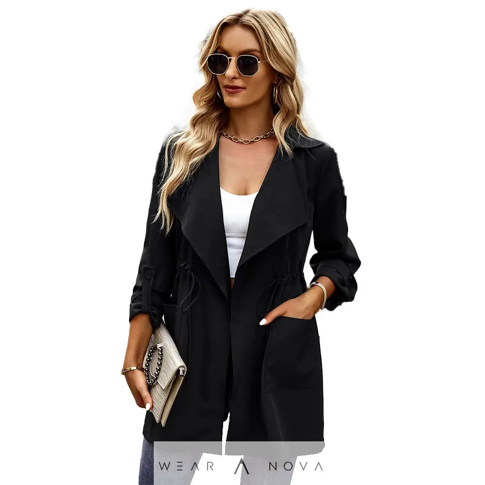 Women's Fashion Temperament Leisure Solid Color Coat Top  Jacket women 