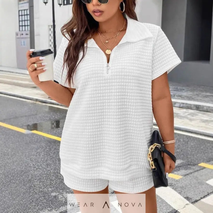 Women's Jacquard Casual Two-Piece Set - WearaNova