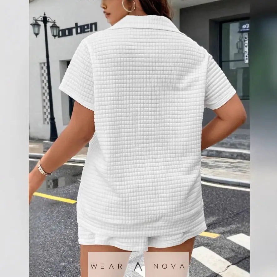 Women's Jacquard Casual Two-Piece Set - WearaNova