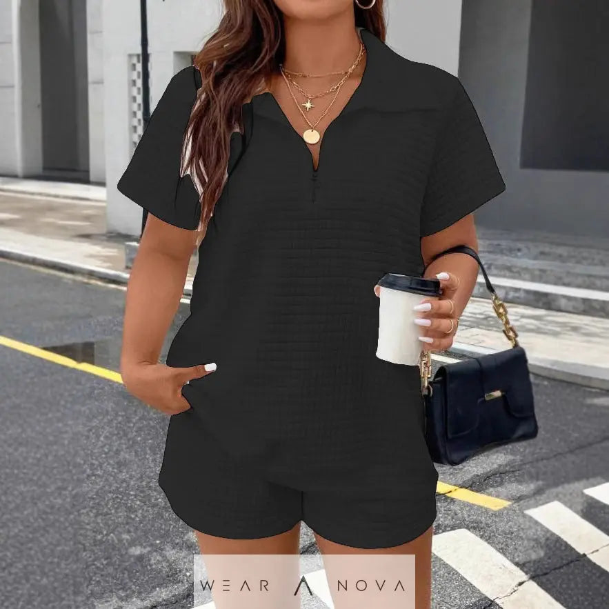 Women's Jacquard Casual Two-Piece Set - WearaNova