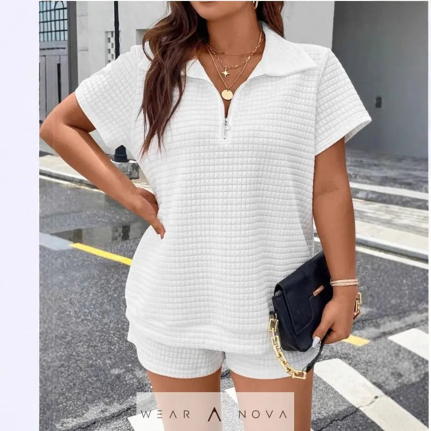 Women's Jacquard Casual Two-Piece Set - WearaNova