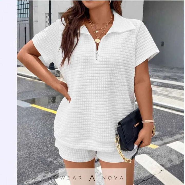 Women's Jacquard Casual Two-Piece Set - WearaNova