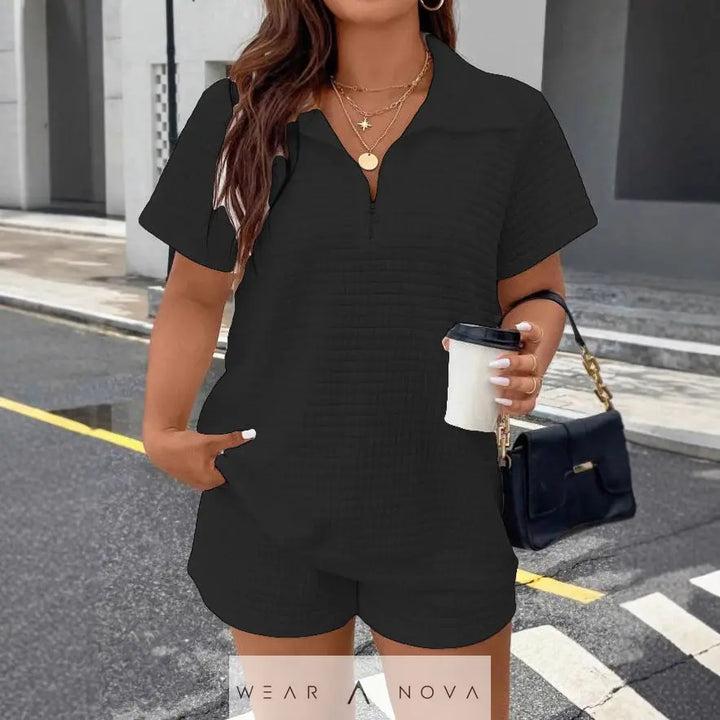 Women's Jacquard Casual Two-Piece Set - WearaNova