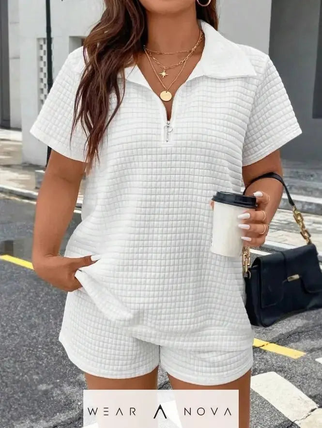 Women's Jacquard Casual Two-Piece Set - WearaNova