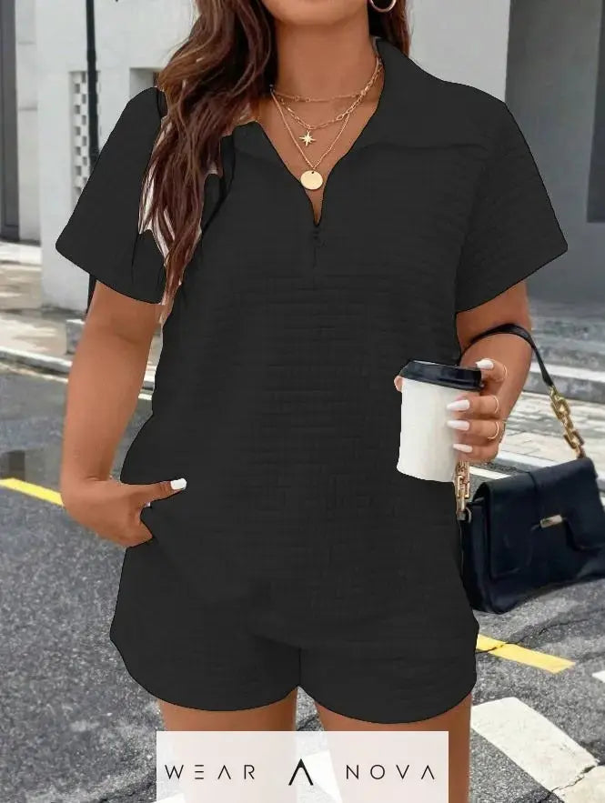 Women's Jacquard Casual Two-Piece Set - WearaNova