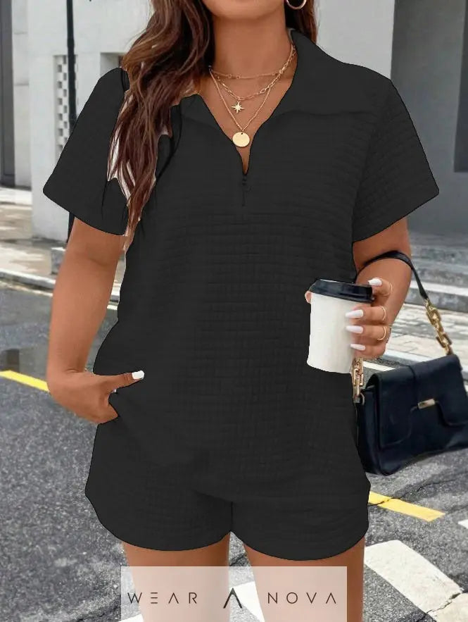 Women's Jacquard Casual Two-Piece Set - WearaNova