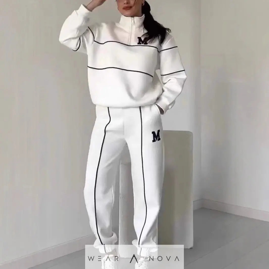 Women's Letter Stamping Casual Sports Two-Piece Suit  Fashion 