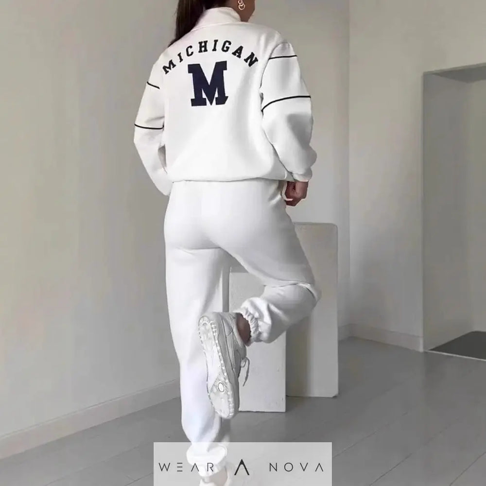 Women's Letter Stamping Casual Sports Two-Piece Suit  Fashion 