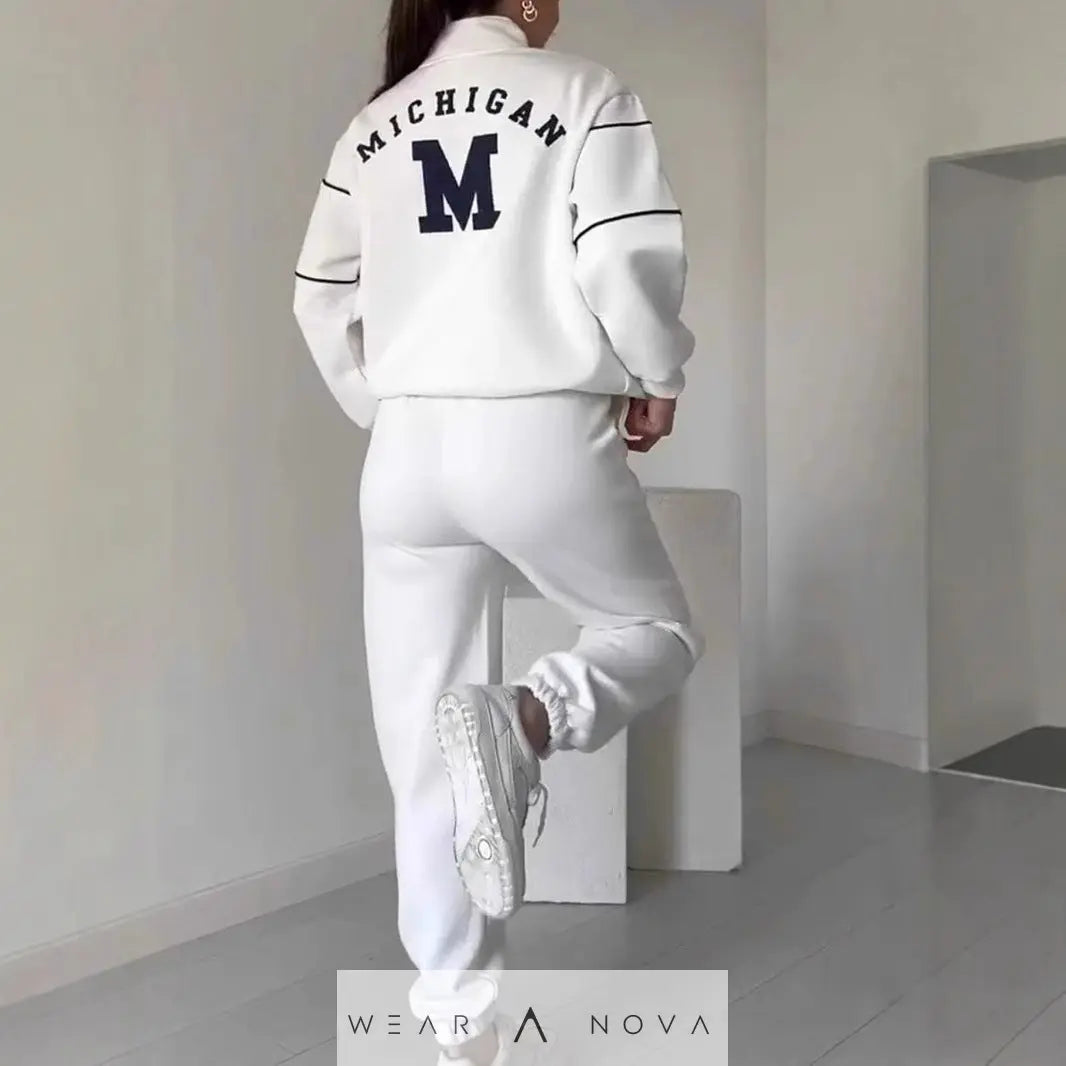 Women's Letter Stamping Casual Sports Two-Piece Suit  Fashion 