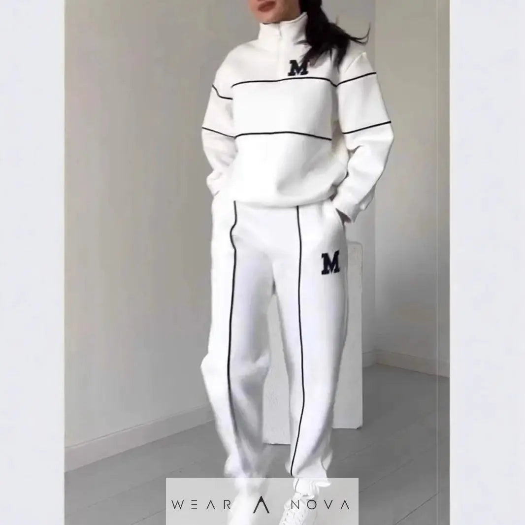 Women's Letter Stamping Casual Sports Two-Piece Suit  Fashion 