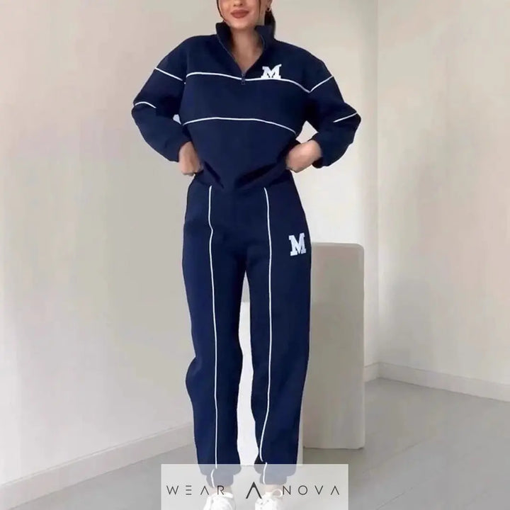 Women's Letter Stamping Casual Sports Two-Piece Suit  Fashion 
