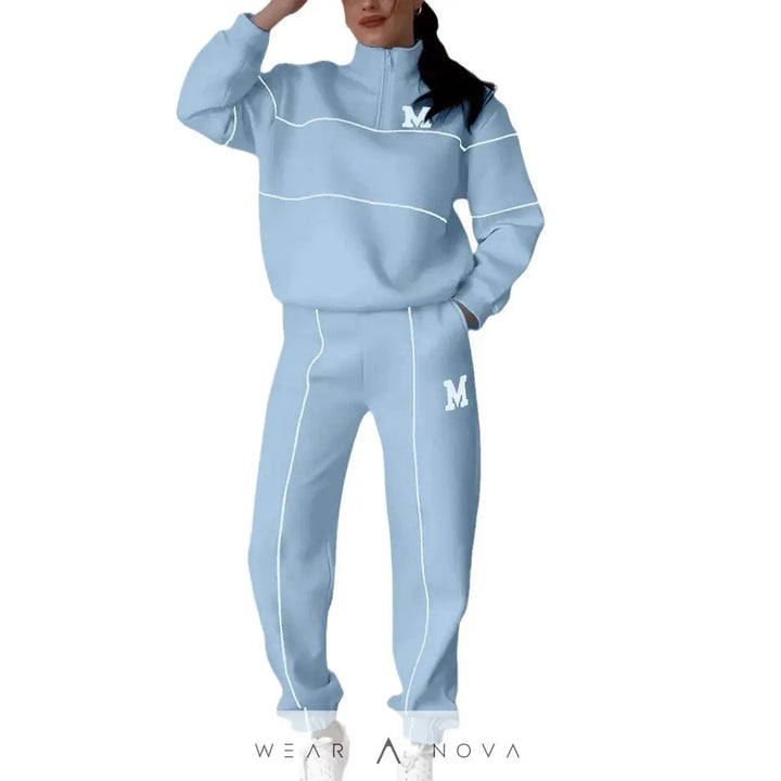 Women's Letter Stamping Casual Sports Two-Piece Suit  Fashion 