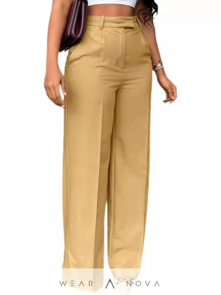 Women's Waist Straight Leg Suit Pants  Women's Clothing NewEraWear