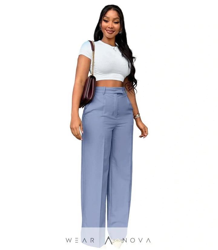 Women's Waist Straight Leg Suit Pants  Women's Clothing NewEraWear