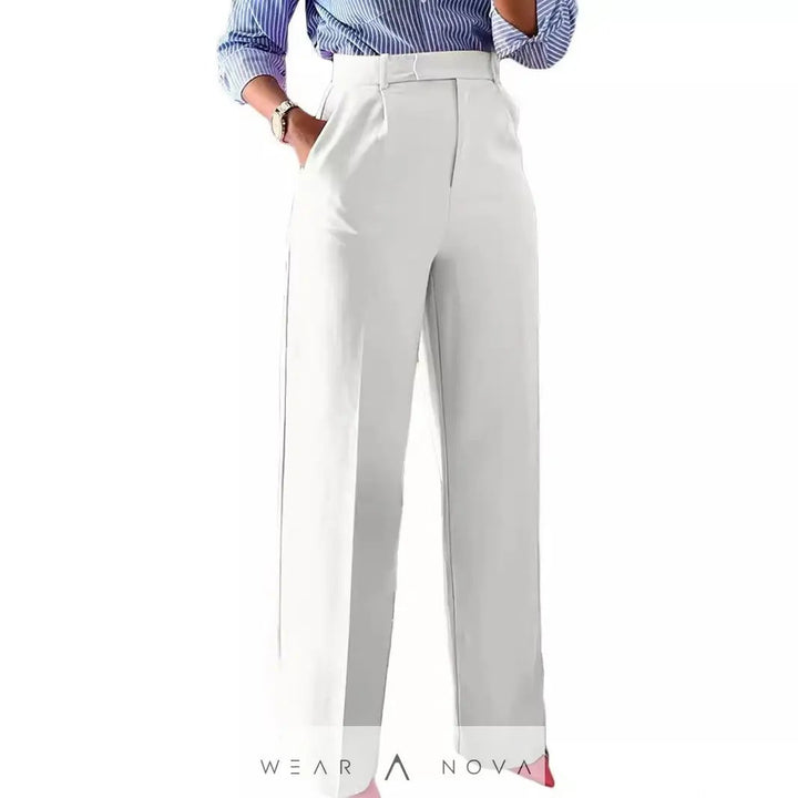 Women's Waist Straight Leg Suit Pants  Women's Clothing NewEraWear