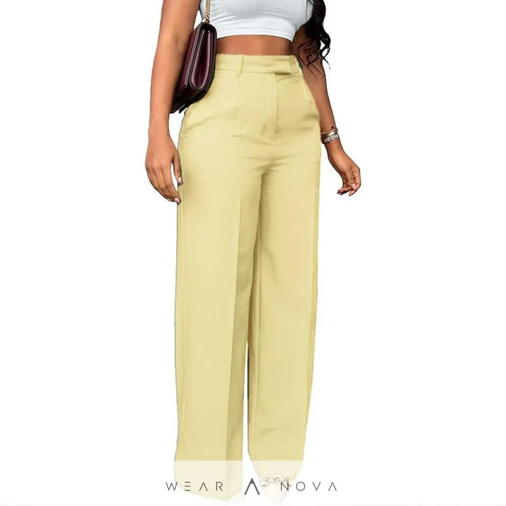Women's Waist Straight Leg Suit Pants  Women's Clothing NewEraWear
